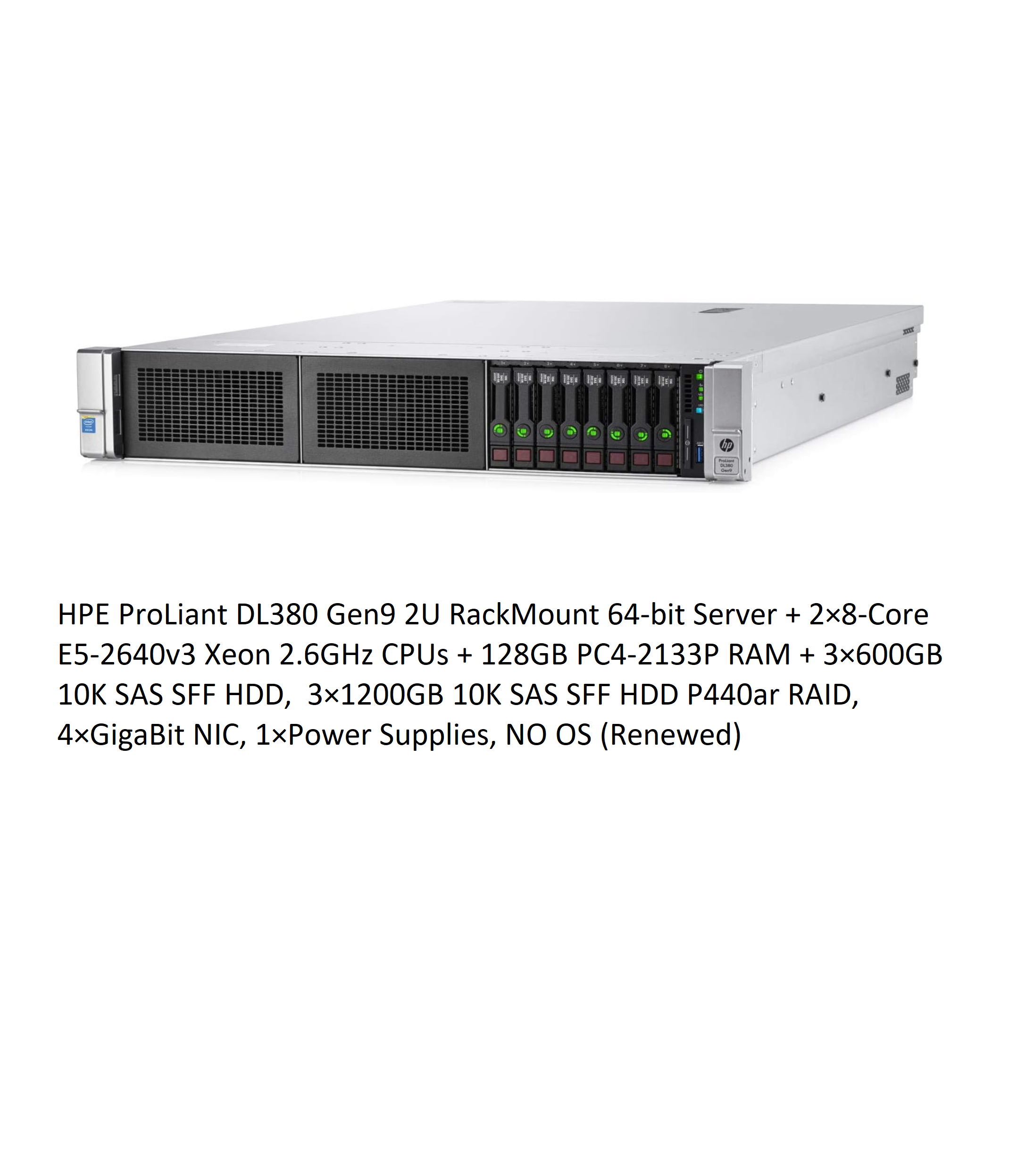 HPE ProLiant DL380 Gen9 2U Rackmount 64-bit Server | mushabs